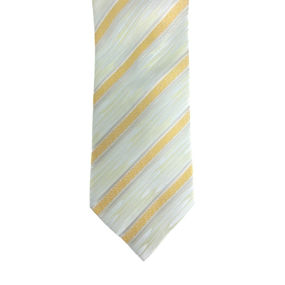 Milani Collezioni Mens Striped Tie Orange Cream Palm Beach Pastel Coastal 58x4